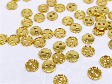 B019n Gold 6mm Micro Mini Buttons Tiny Buttons Doll Buttons Etsy