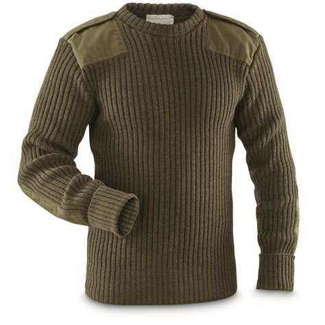British Military Surplus Commando Wool Sweater Olive Drab Used