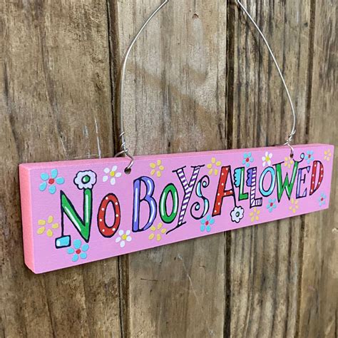 No Boys Allowed Wooden Door Sign By Angelic Hen