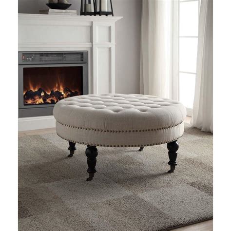 As you can see from their. Linon Home Decor Isabelle Natural Accent Ottoman ...