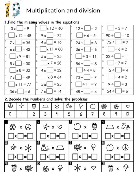 Free Printable Worksheets Online Multiplication And Division