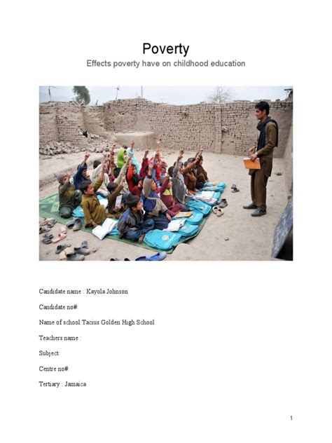English Sba Miss Anderson Pdf Poverty Poverty And Homelessness