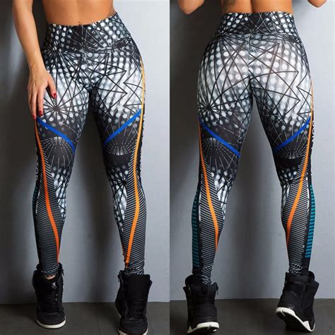Letter Printed Fitness Hip Leggings Sports Elastic Breathable Female Tights Running Sexy Slim