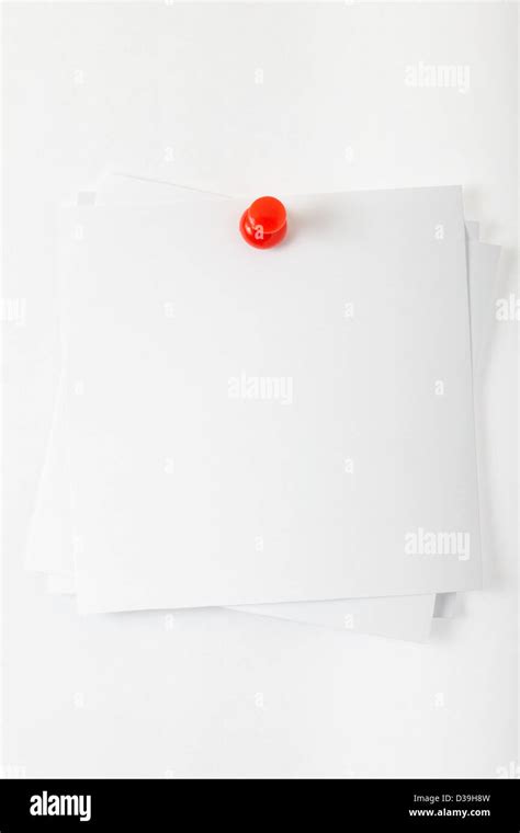 White Reminder Note With Red Pin Stock Photo Alamy