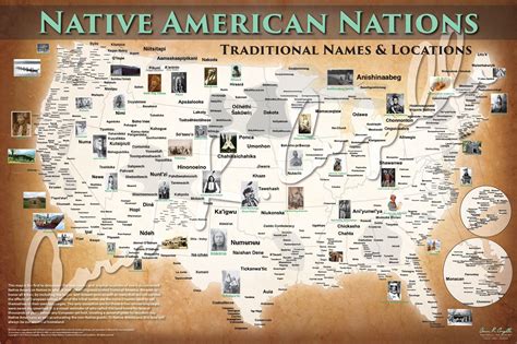 United States - Native American Nations Map - Native Names Only | Native american map, Native 