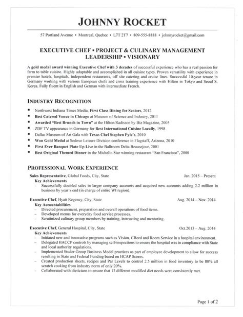 Instructions on how to write a resume, proper template to use and frequently. Executive Chef Resume