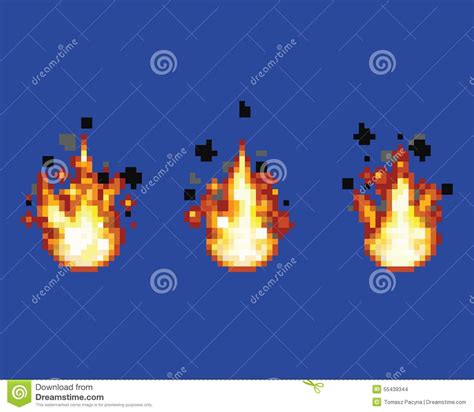 Raging Flame Animation Frames Video Game Asset Pixel Art