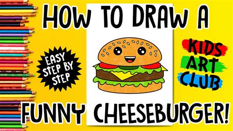 how to draw a funny cheeseburger step by step funny burger youtube