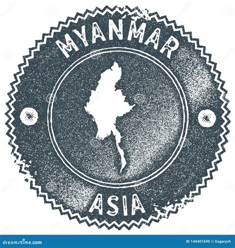 Myanmar Map Vintage Stamp Stock Vector Illustration Of Rustic 144401690