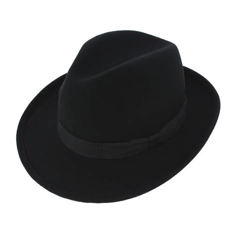 Fedora Hat Black Wool Felt Reference 7582 Chapellerie Traclet