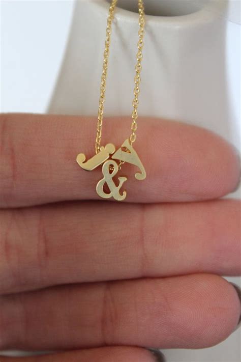 Tiny Gold Ampersand And Initial Necklacesmall And By Brinandbell 22