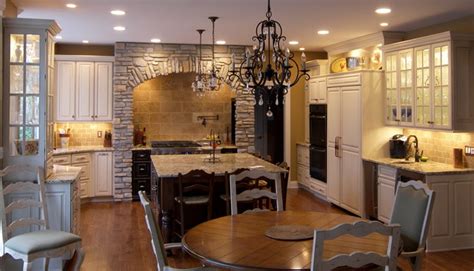 Kitchen cabinets in newark, nj. Stone archway, full overlay cabinets and granite ...
