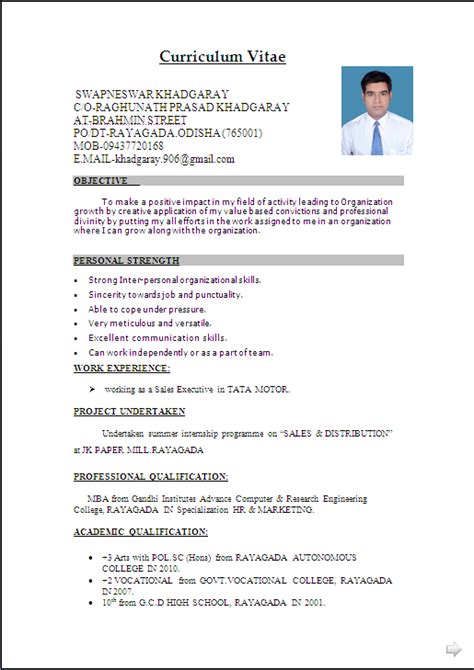 You can prepare your own resumes professionally within a couple of hours at home. Resume Format For Mba Marketing Experience - MBA marketing ...