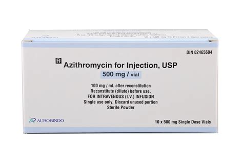 Azithromycin For Injection Usp 500mg 10ml Vial Auropharma Canada