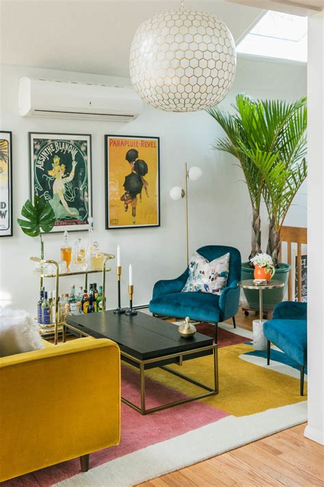 Vibrant Mid Century Glam Living Room Refresh The Reveal Jessica Brigham