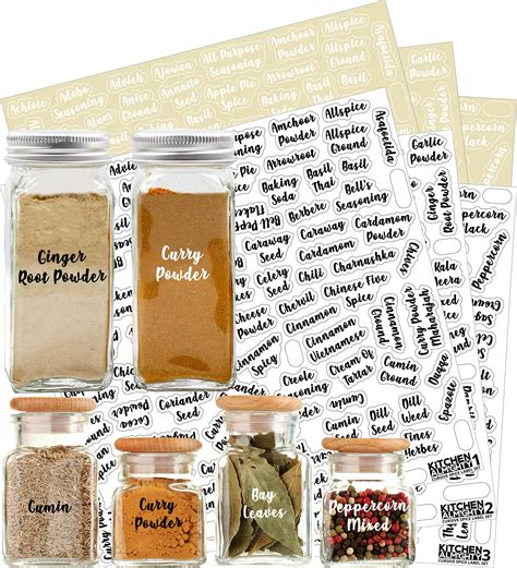 Buy 528 Labels 484 Spice Names 44 Blank Labels Most Cursive
