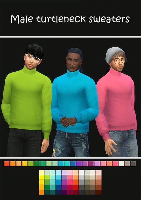 Male Turtleneck Sweater The Sims 4 Catalog