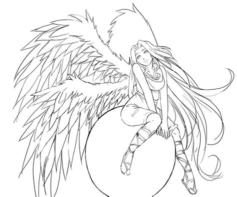 Anime Fallen Angel Coloring Pages