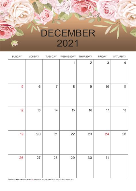 December 2021 Calendar Printable Pdf Example Calendar Printable