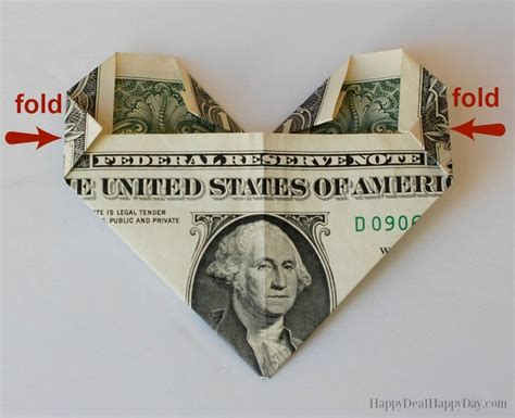 How To Make Heart Shaped Dollar Bill Origami Happy Deal Happy Day