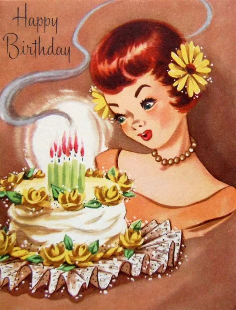 Pin By Pinner On Vintage Birthday Cards Happy Birthday Vintage