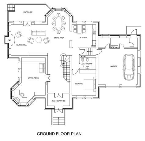Ground Floor Plan Dwg Net Cad Blocks And House Plans
