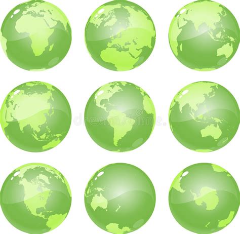 Green Globes Stock Vector Illustration Of Reflection 6755546