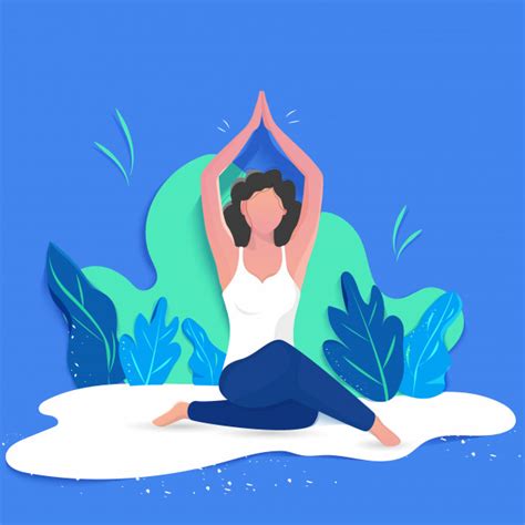 Creative Poster Or Banner Design With Illustration Of Woman Doing Yoga