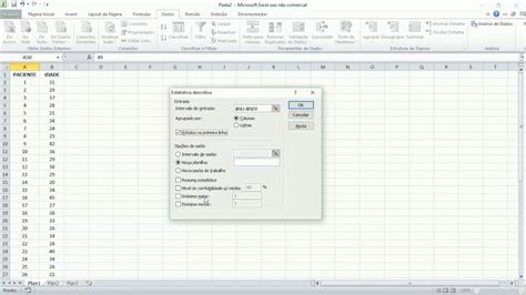 Estatística Descritiva no Excel usando suplemento Análise de Dados YouTube
