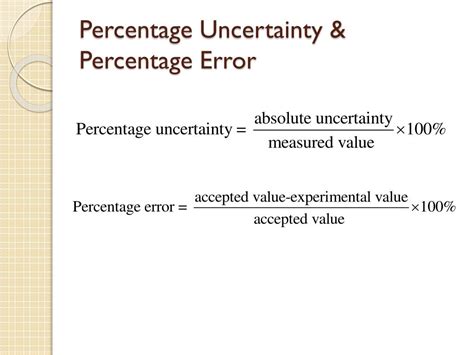 How To Calculate Percentage Uncertainty In Chemistry