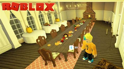 Thanksgiving Day Dining Room Build in Bloxburg Roblox - YouTube