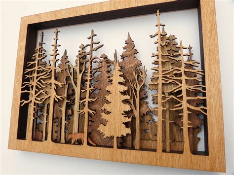 The Call Of The Woods 7 Layer Wall Art Forest Nature Trees Etsy Canada