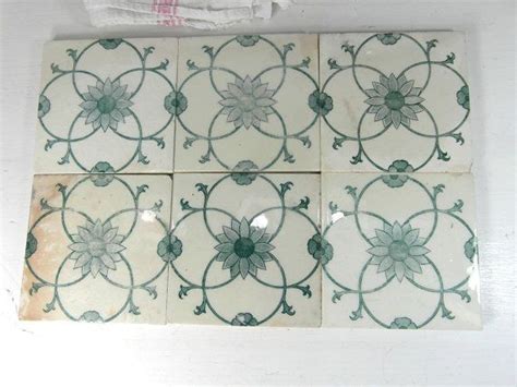 6 Gien Ceramic Tiles Antique French Wall Tiles Green And Etsy Uk
