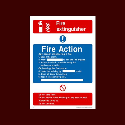 Buy Fire Action Fire Extinguisher Plastic Sign With 4 Pre Drilled Holes