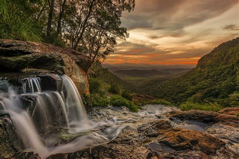 Desktop Wallpapers Australia Queensland Nature Waterfalls Stones
