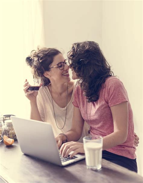 Lesbian Couple Together Indoors Concept Photo Rawpixel
