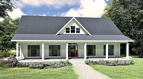 3 Bedroom Southern Style Home Plan With Covered Porch Detail Plans