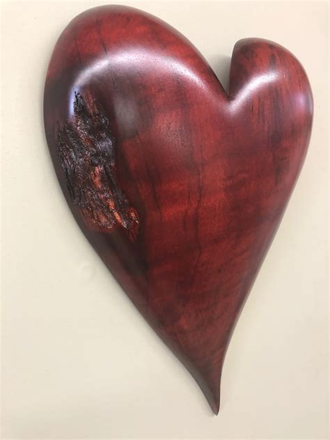 Red Wall Heart Unique Personalized Wedding T Wood Carving Present