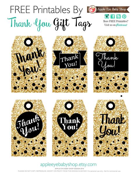 Thank you, word, thanks, business, order, ol2682: Printables Gift Tags Gold Glitter & Black | Birthday ...