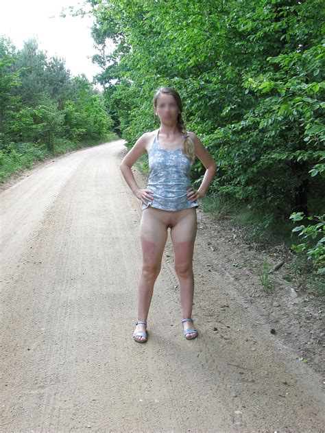 Flashing Naked On A Country Road