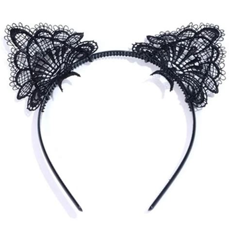 Black Lace Cat Ear Hairband Animal Headband Hairband Cosplay Accessory