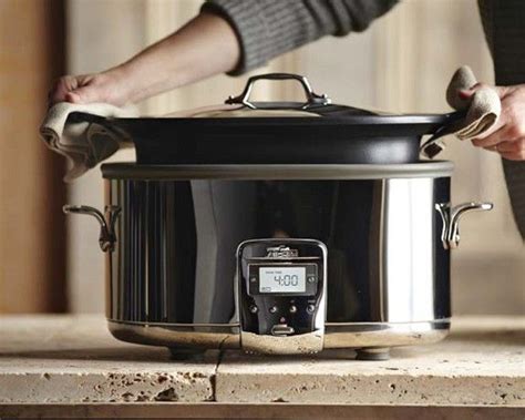 All Clad 7 Qt Deluxe Slow Cooker With Cast Aluminum Insert Williams Sonoma All Clad Slow