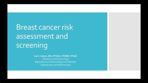 Breast Cancer Risk Assessment And Screening Youtube