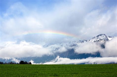 Austria Alps With Rainbow Stock Image Image Of Austria 16356307