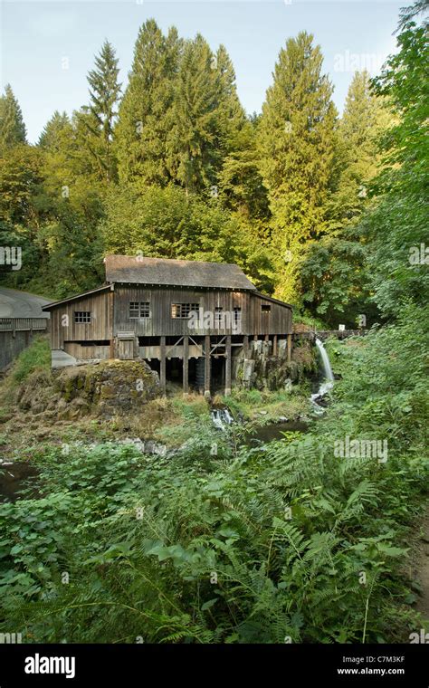 Historic Grist Mill In Forest Along Cedar Creek In Washington State