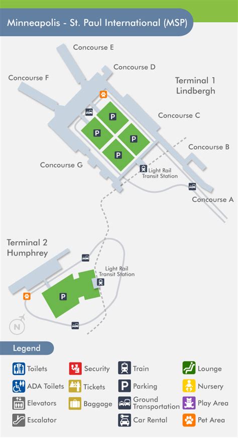 Minneapolis Airport Map Terminal 1