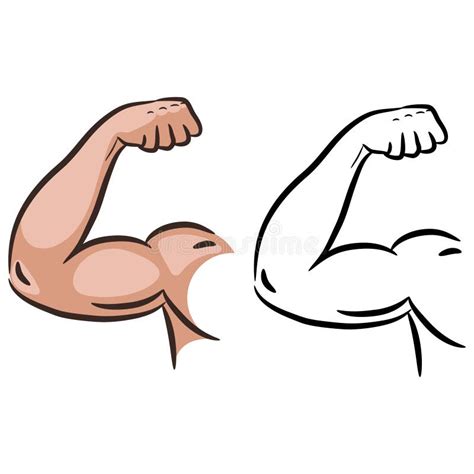 Strong Muscle Flex Sketch Stock Illustrations 69 Strong Muscle Flex