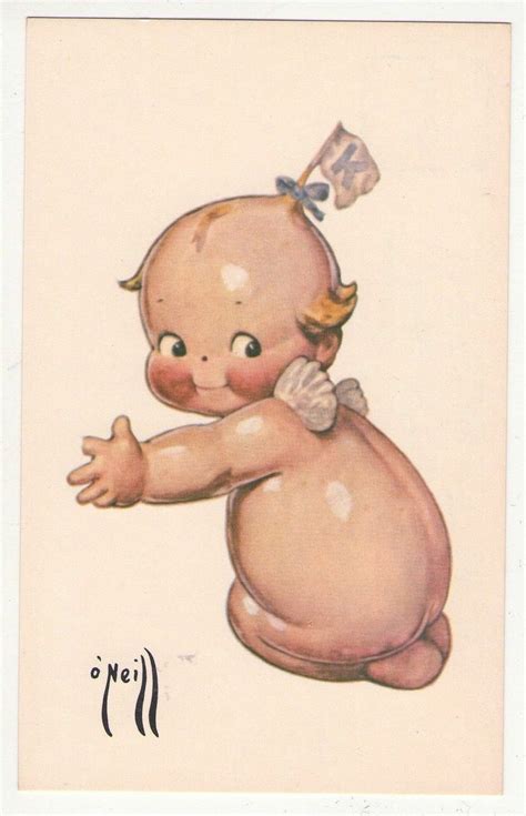 Vintage Kewpie K Pennant By Rose O Neill Postcard Repro Unused