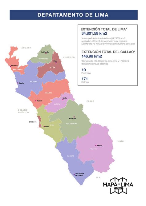 Mapa Del Departamento De Lima Con Sus Provincias