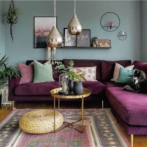 Living Room Design In 2020 Purple Living Room Living Room Green